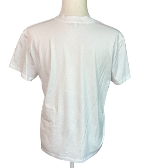 Halston Heritage White Tee with Silver Starburst - Picture 5 of 7